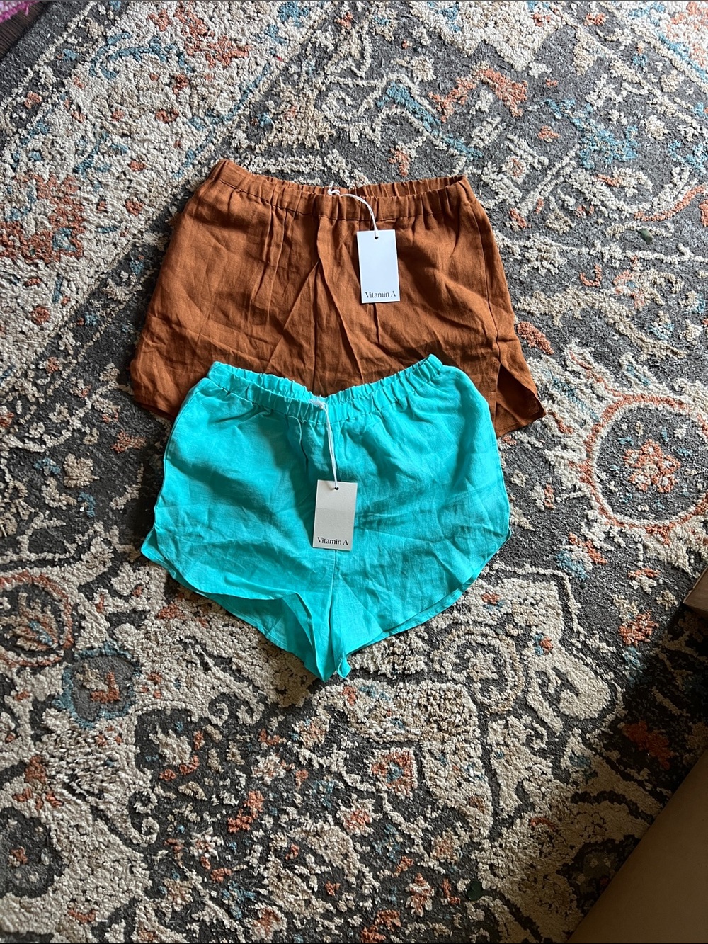 Vitamin A Turquoise and Rust Athletic Shorts - Set of 2